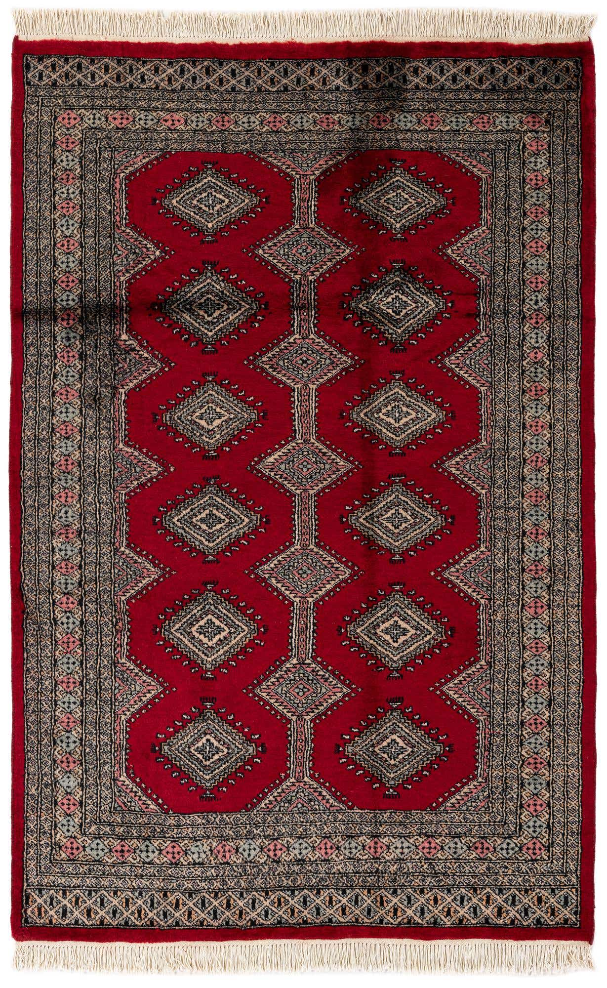 4' 2 x 6' 5 Hand Knotted Bokhara Oriental Wool Rug
