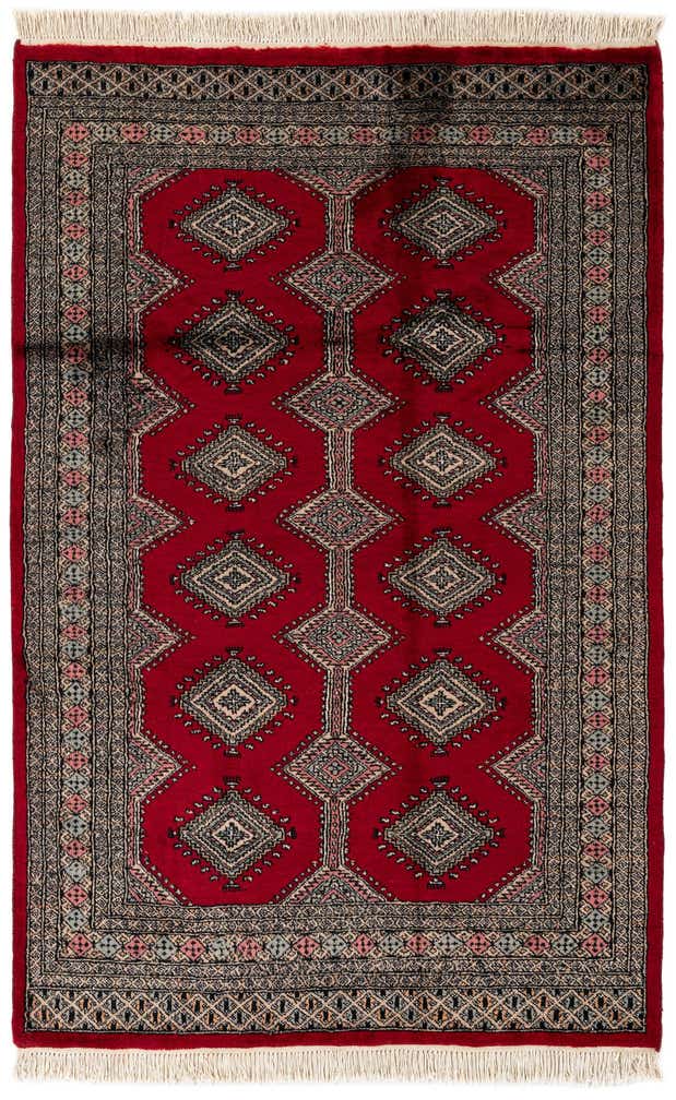 4' 2 x 6' 5 Hand Knotted Bokhara Oriental Wool Rug