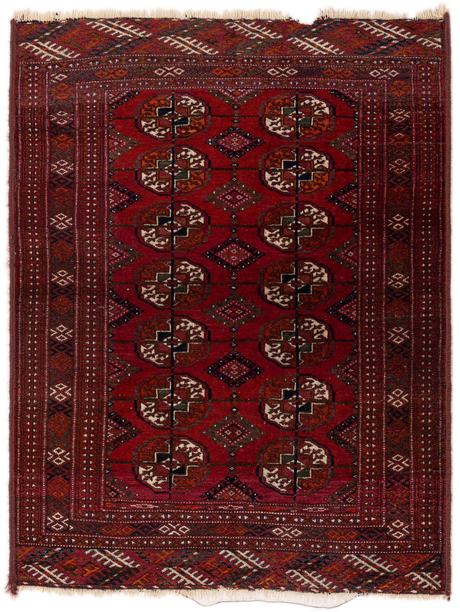 2' 8 x 3' 7 Hand Knotted Bokhara Oriental Wool Rug