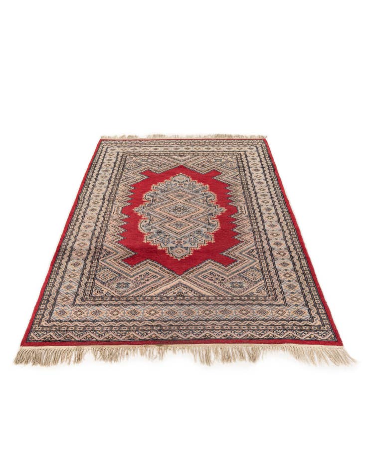 Detail image of 4' 3 x 6' Hand Knotted Bokhara Oriental Wool Rug