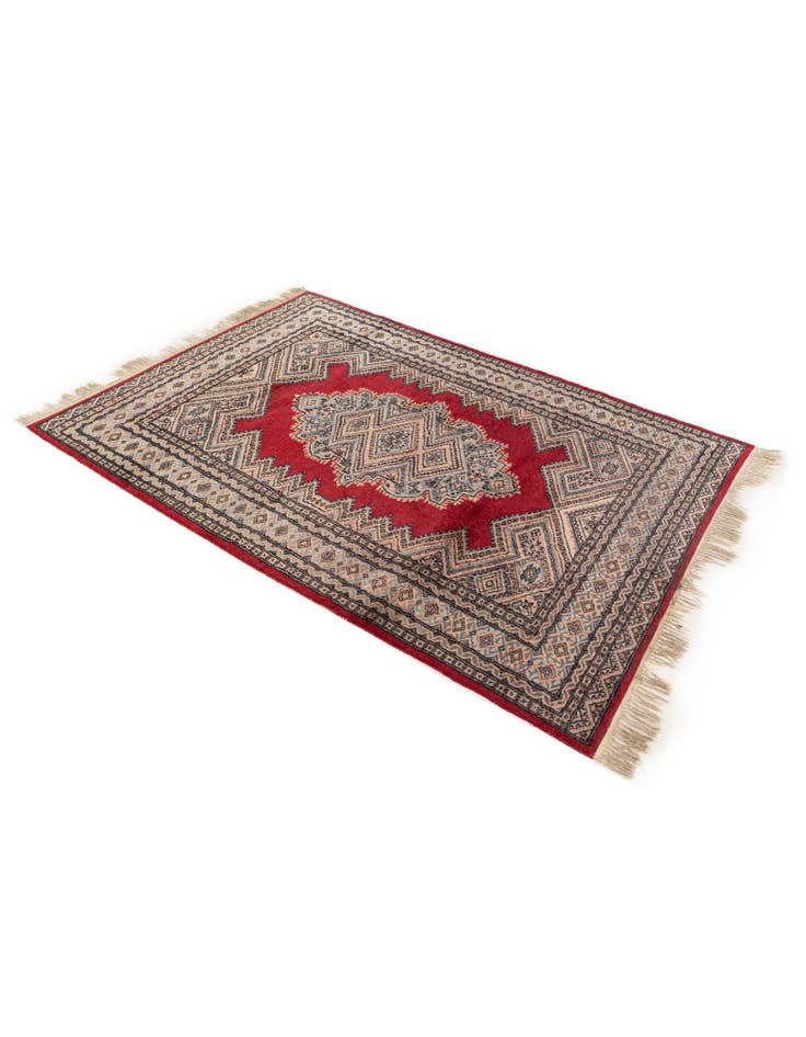 Detail image of 4' 3 x 6' Hand Knotted Bokhara Oriental Wool Rug