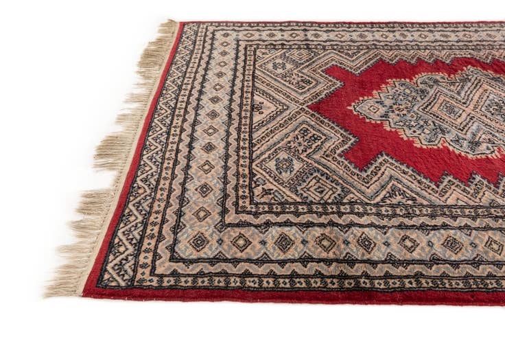 Detail image of 4' 3 x 6' Hand Knotted Bokhara Oriental Wool Rug