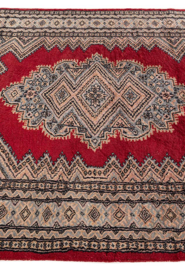 Detail image of 4' 3 x 6' Hand Knotted Bokhara Oriental Wool Rug