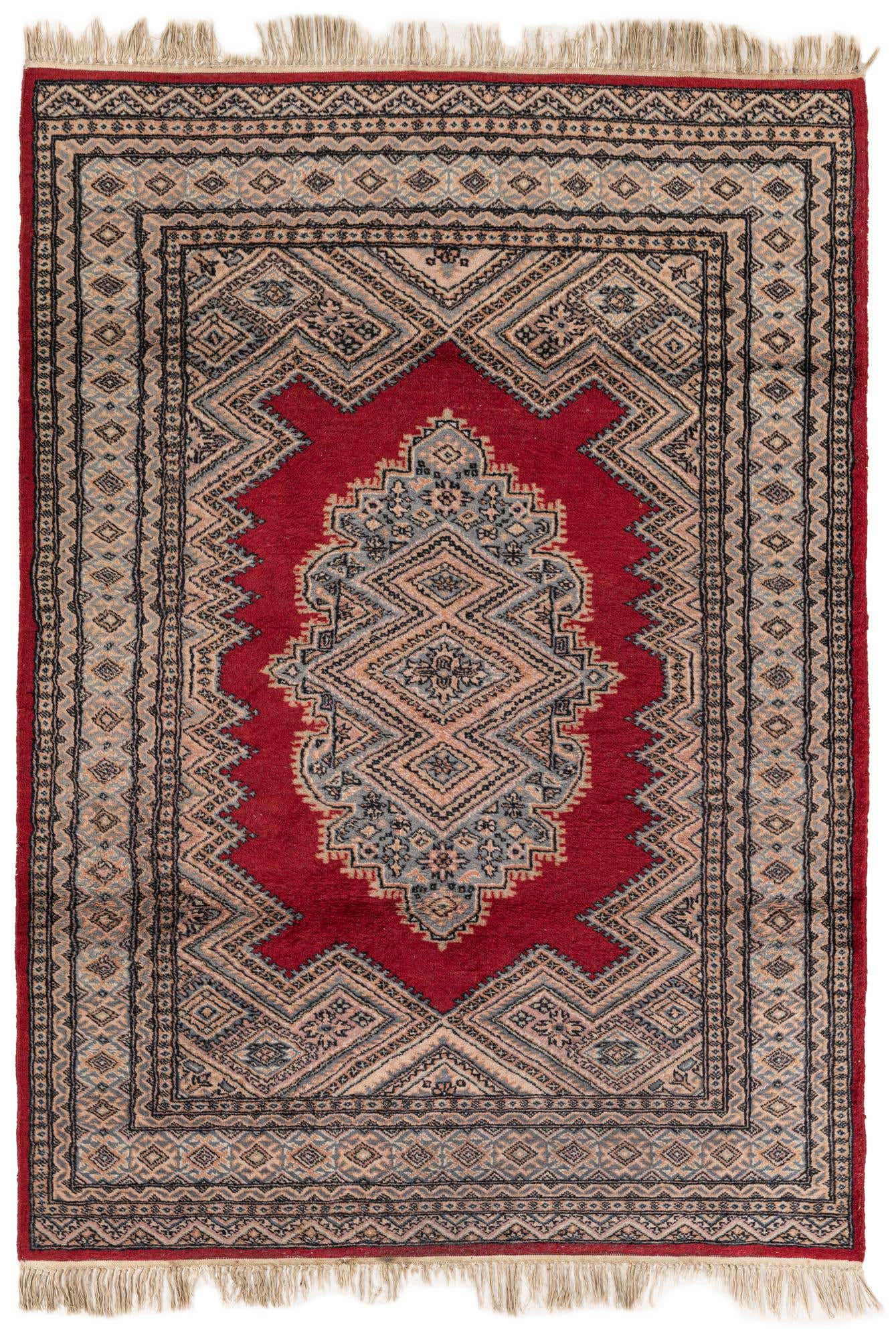 4' 3 x 6' Hand Knotted Bokhara Oriental Wool Rug