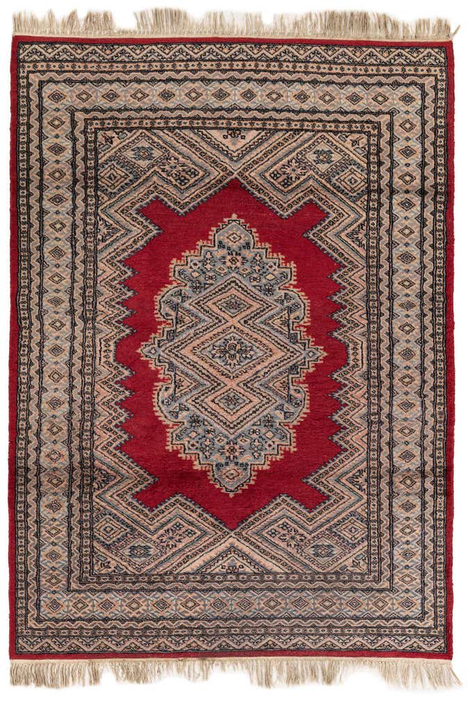 4' 3 x 6' Hand Knotted Bokhara Oriental Wool Rug