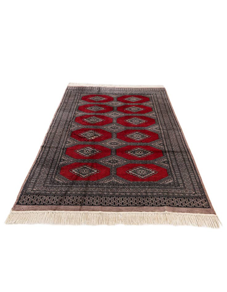Detail image of 4' 2 x 5' 11 Hand Knotted Bokhara Oriental Wool Rug