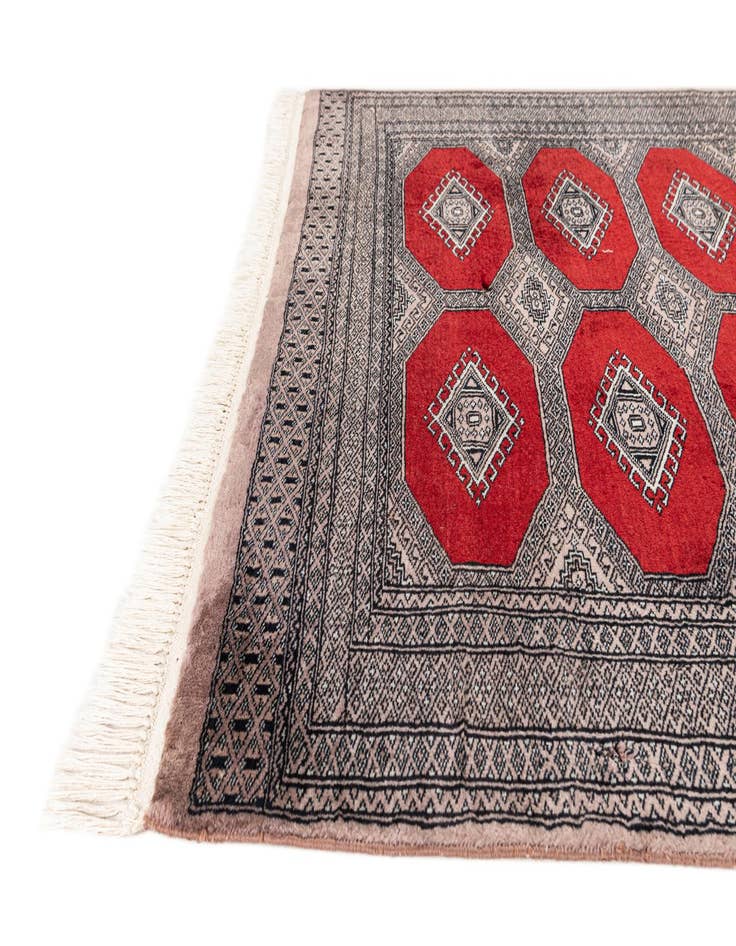 Detail image of 4' 2 x 5' 11 Hand Knotted Bokhara Oriental Wool Rug