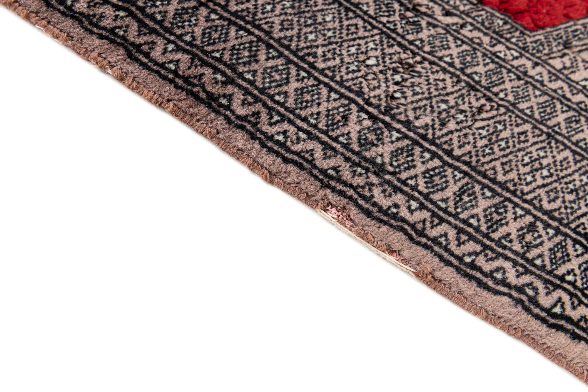 4' 2 x 5' 11 Hand Knotted Bokhara Oriental Wool Rug