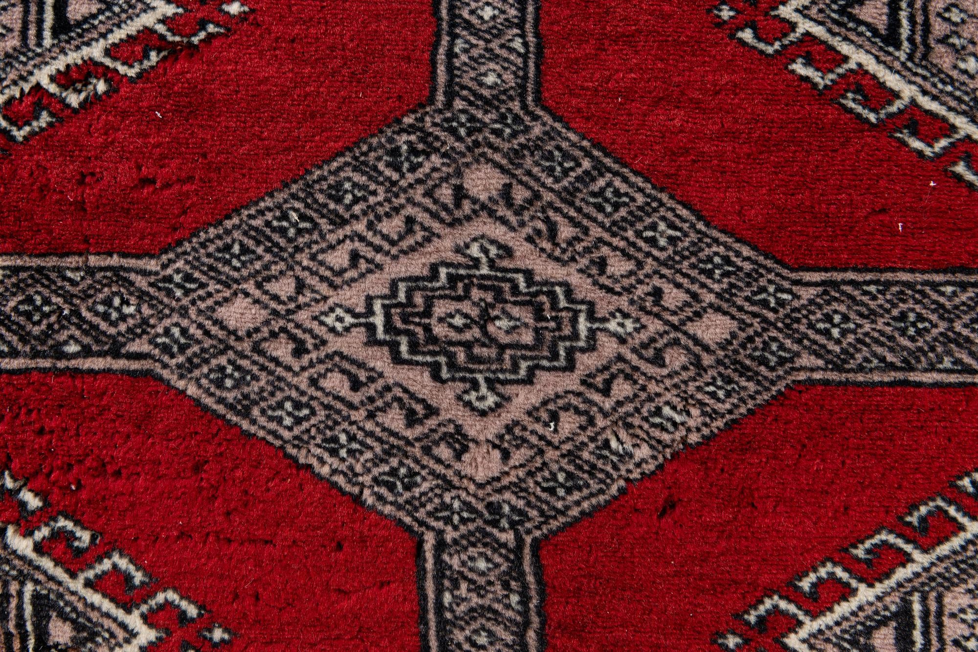 4' 2 x 5' 11 Hand Knotted Bokhara Oriental Wool Rug