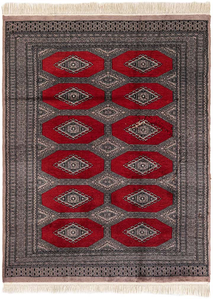 4' 2 x 5' 11 Hand Knotted Bokhara Oriental Wool Rug