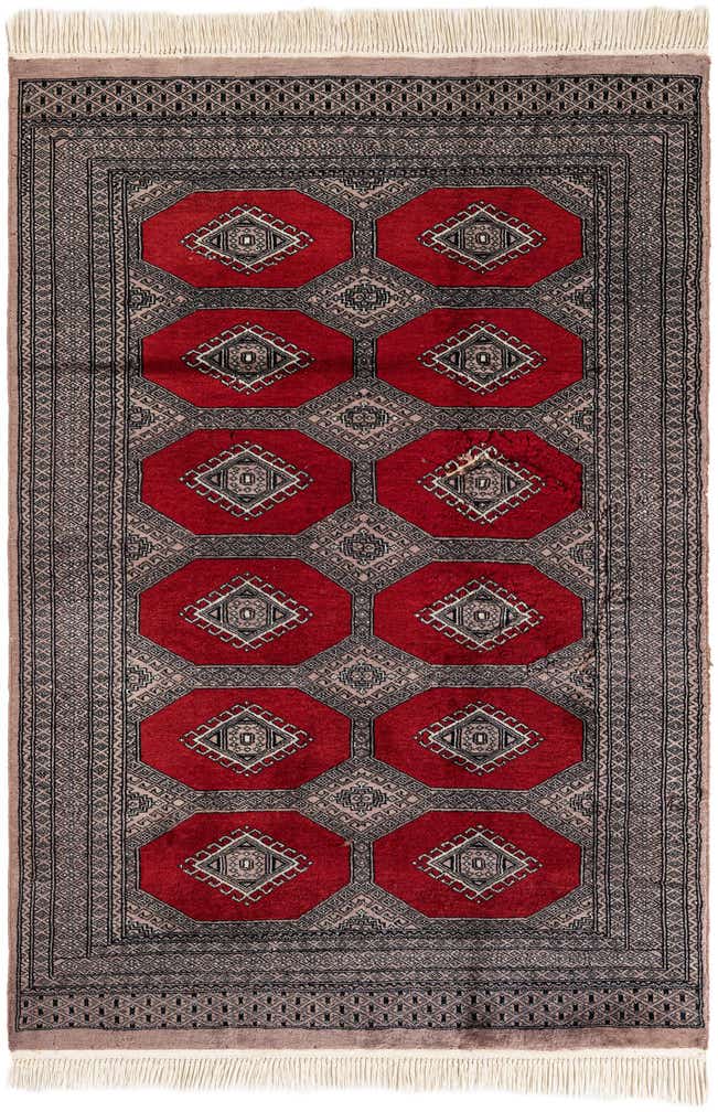 4' 2 x 5' 11 Hand Knotted Bokhara Oriental Wool Rug