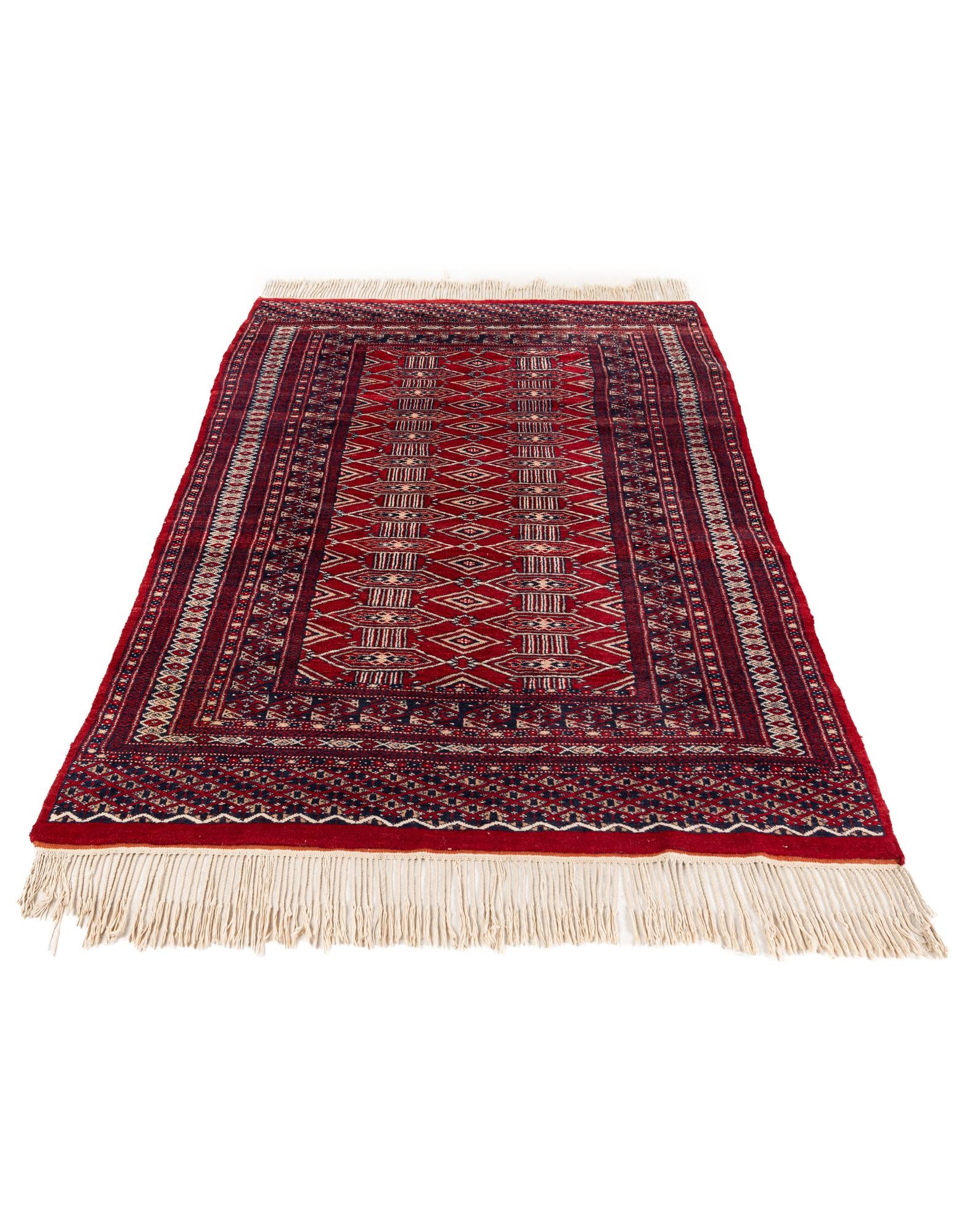 4' 1 x 6' 2 Hand Knotted Bokhara Oriental Wool Rug