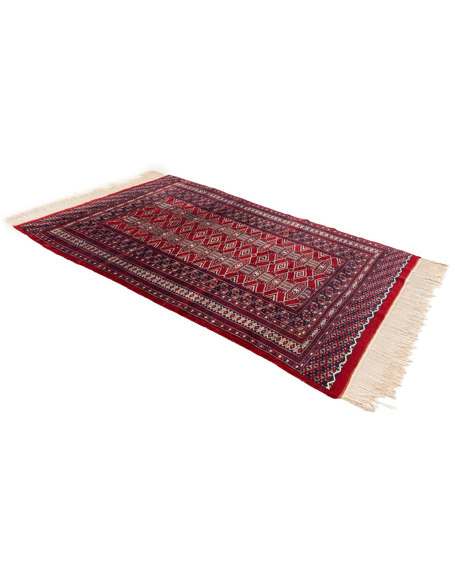 4' 1 x 6' 2 Hand Knotted Bokhara Oriental Wool Rug