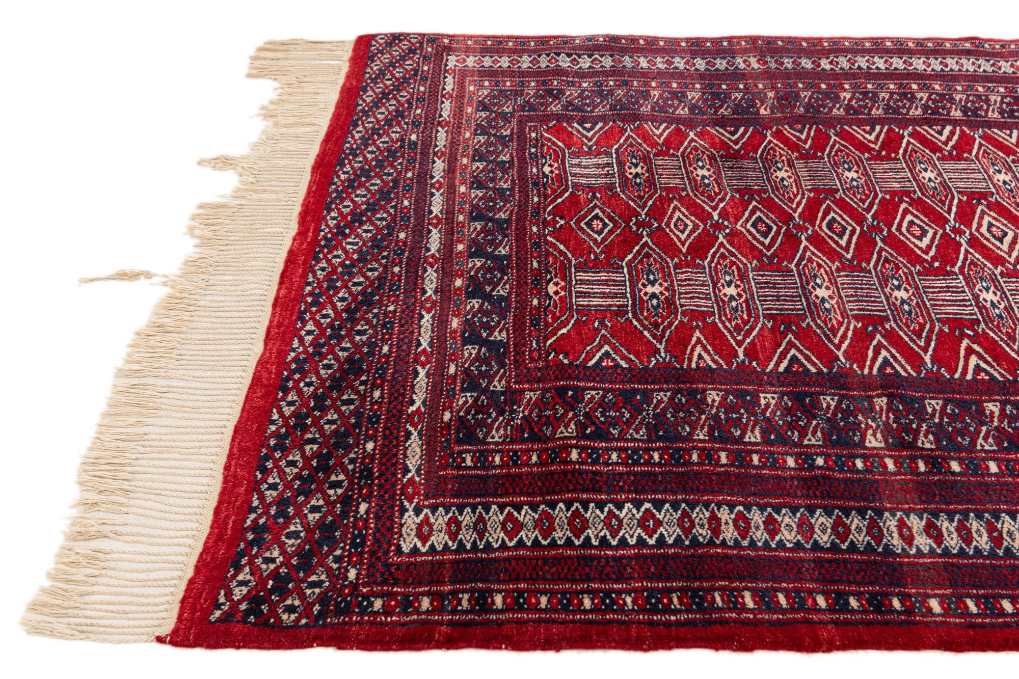 4' 1 x 6' 2 Hand Knotted Bokhara Oriental Wool Rug