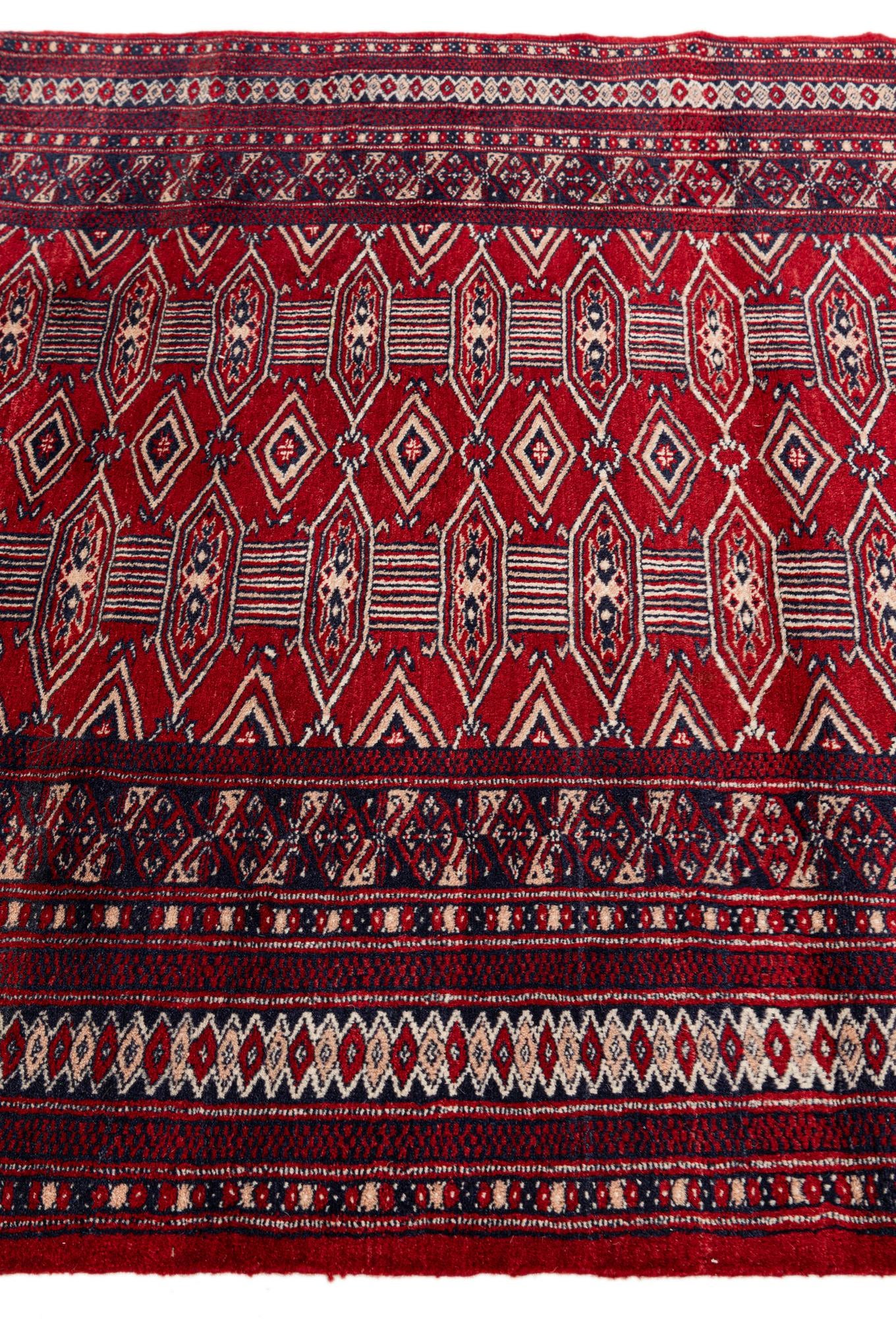4' 1 x 6' 2 Hand Knotted Bokhara Oriental Wool Rug