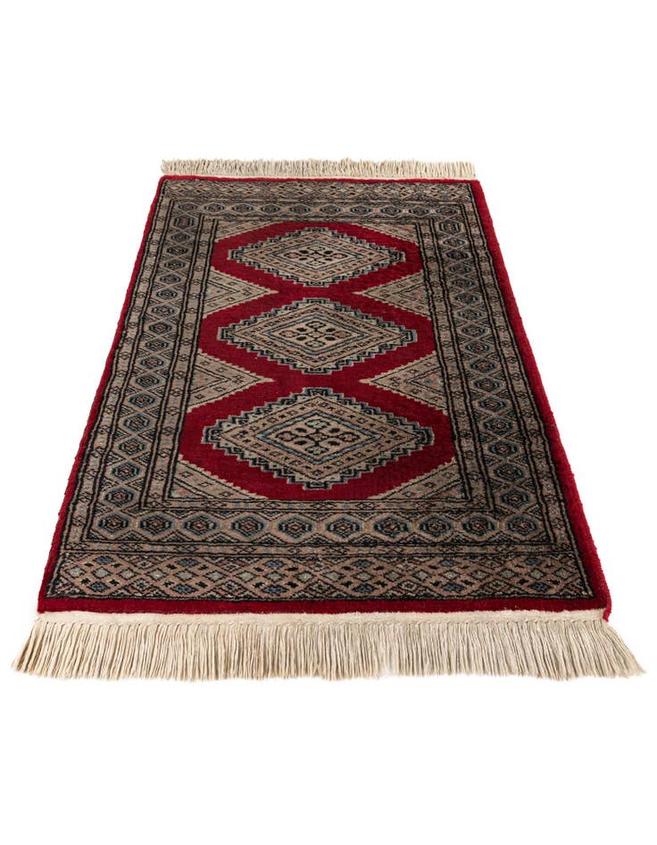 Detail image of 2' 1 x 3' 2  Hand Knotted Bokhara Oriental Wool Rug