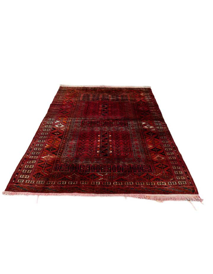 3' 10 x 5' 1 Hand Knotted Bokhara Oriental Wool Rug