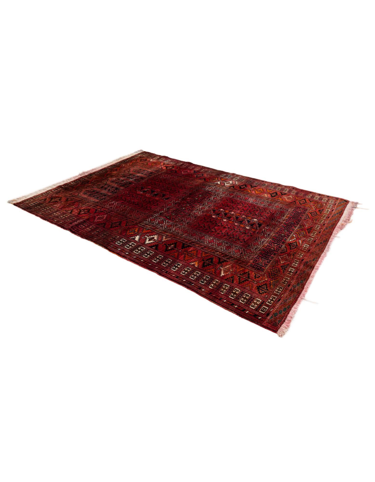 3' 10 x 5' 1 Hand Knotted Bokhara Oriental Wool Rug
