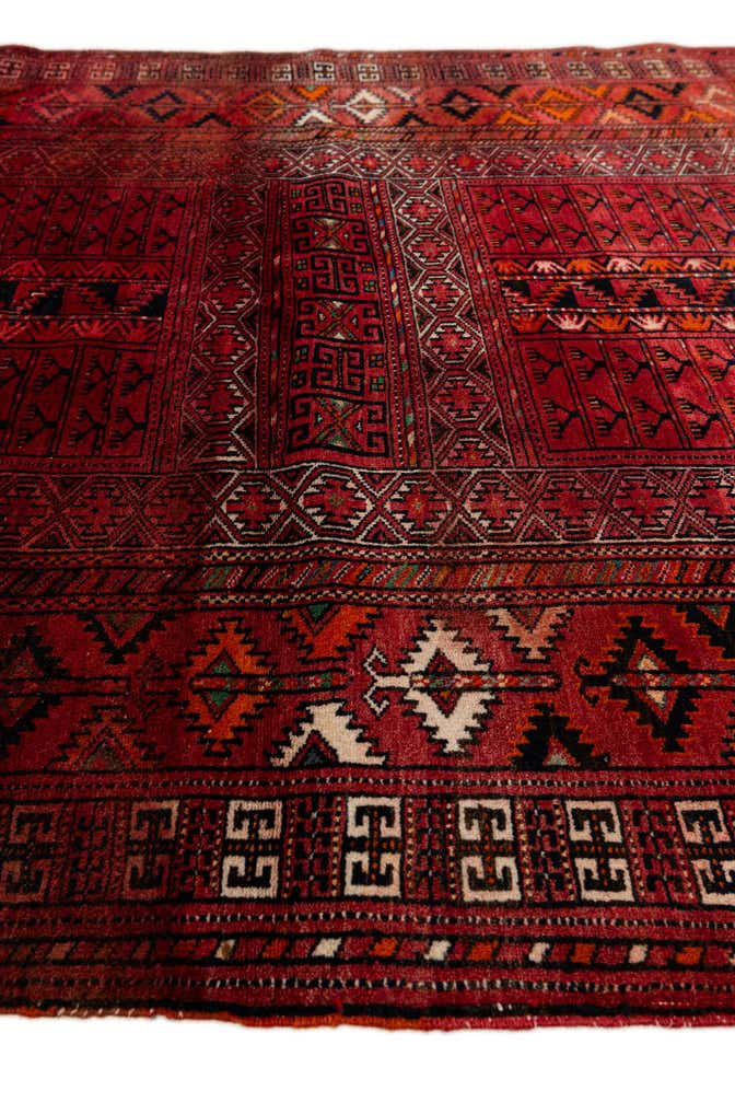 3' 10 x 5' 1 Hand Knotted Bokhara Oriental Wool Rug