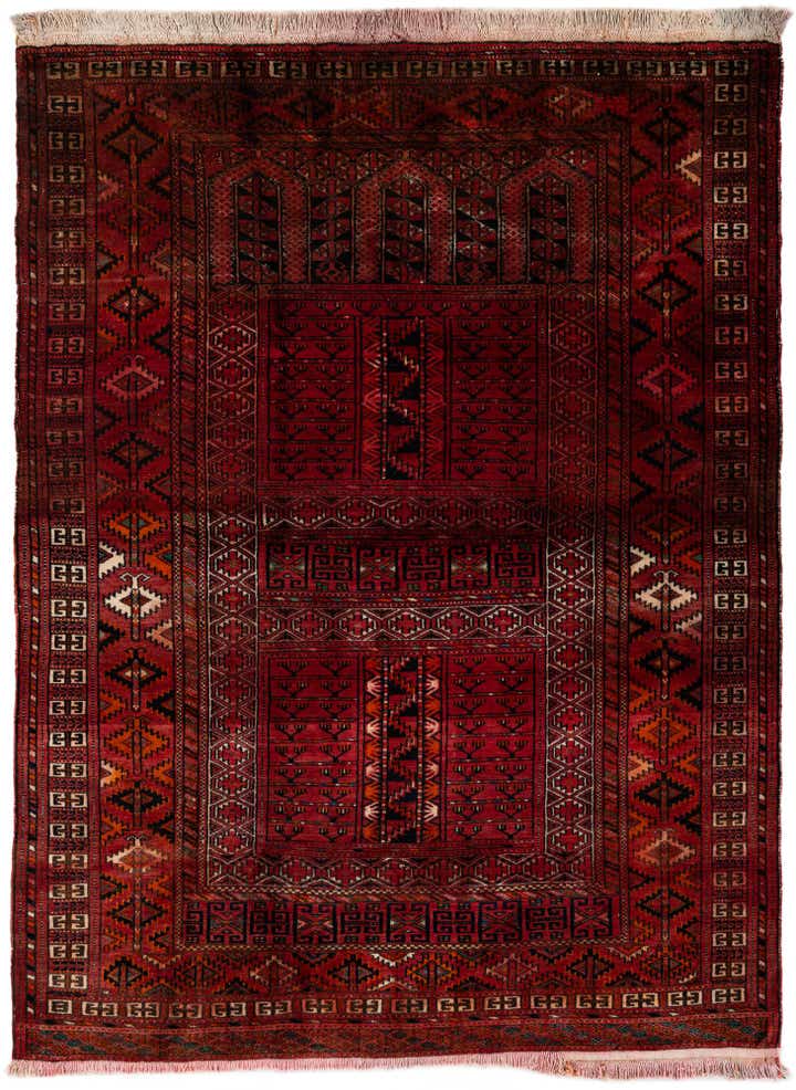 3' 10 x 5' 1 Hand Knotted Bokhara Oriental Wool Rug