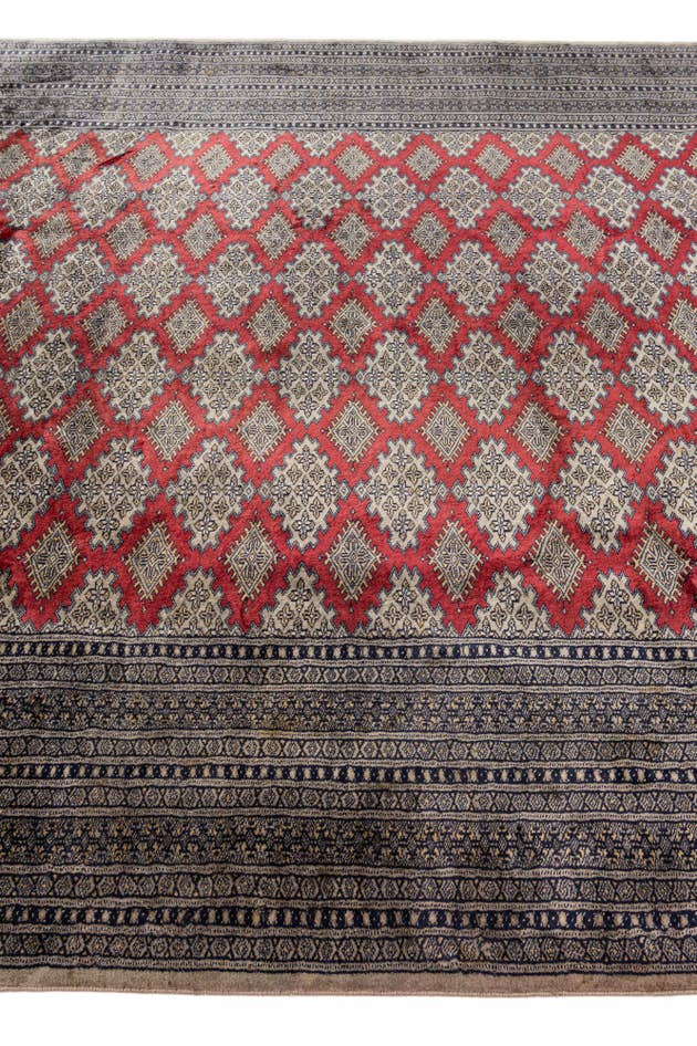 Detail image of 7' 1 x 9' 10 Hand Knotted Bokhara Oriental Wool Rug
