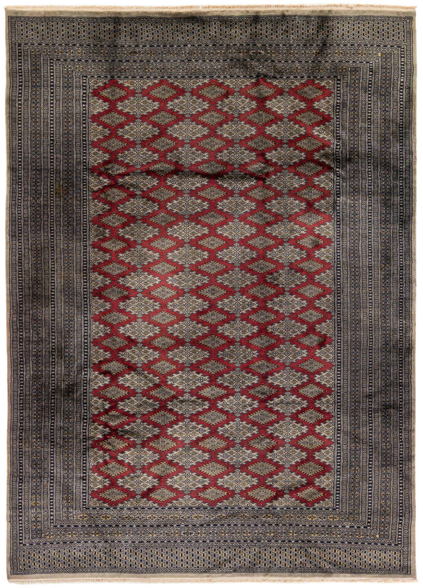 7' 1 x 9' 10 Hand Knotted Bokhara Oriental Wool Rug