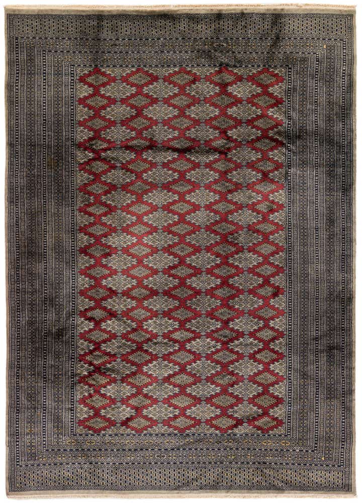 7' 1 x 9' 10 Hand Knotted Bokhara Oriental Wool Rug