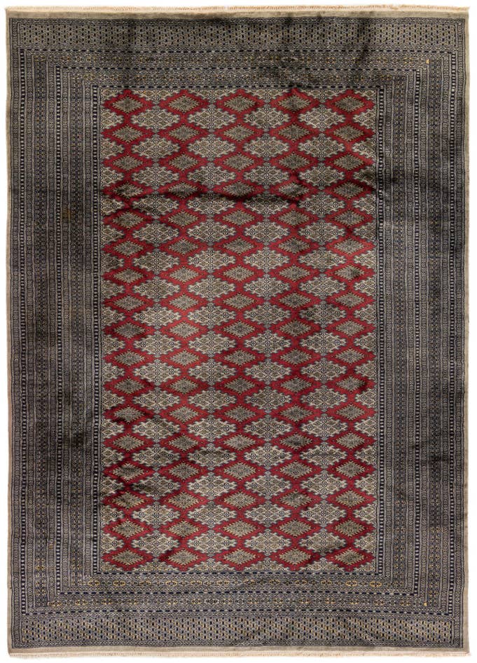 Detail image of 7' 1 x 9' 10 Hand Knotted Bokhara Oriental Wool Rug
