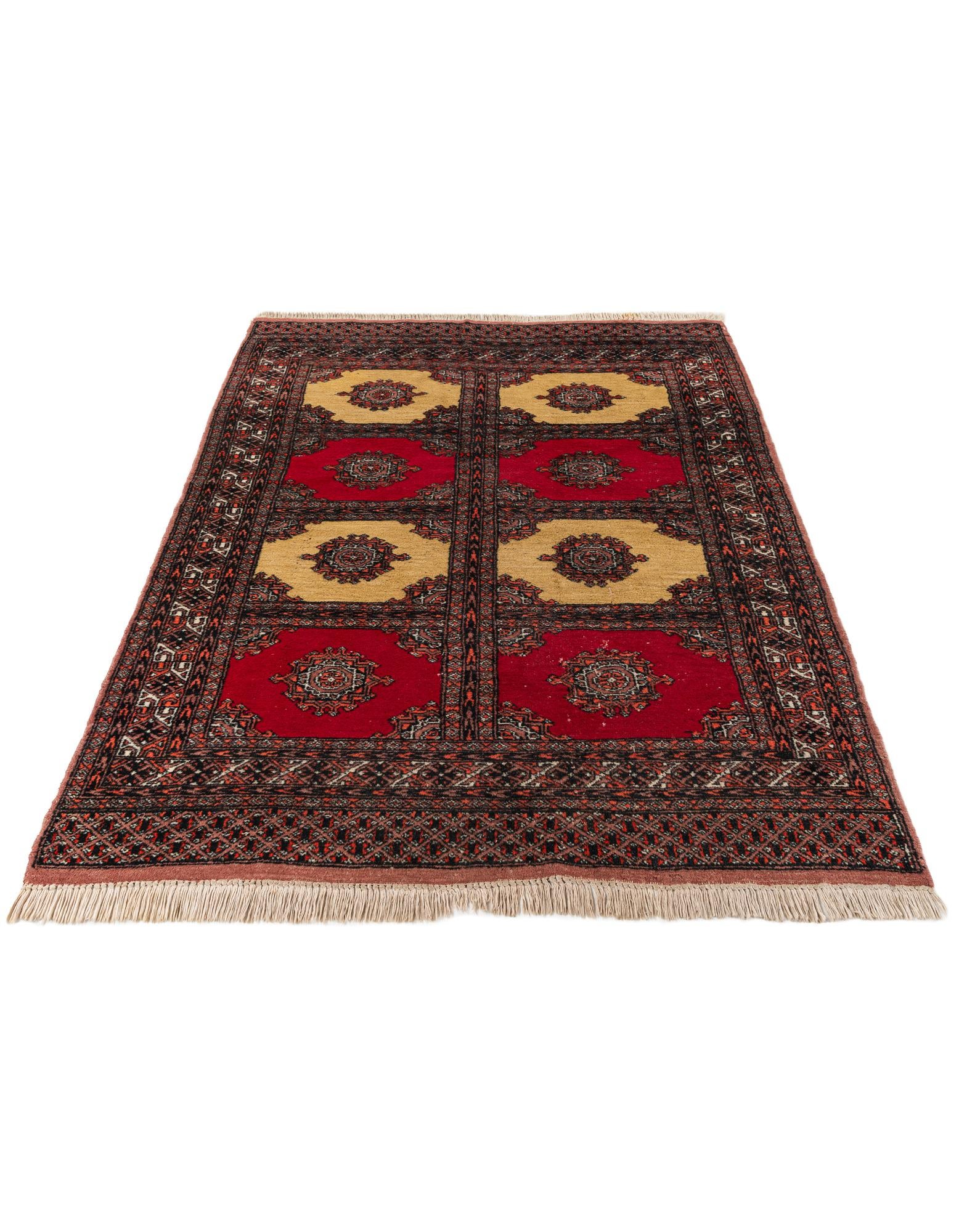 4' 3 x 5' 10 Hand Knotted Bokhara Oriental Wool Rug