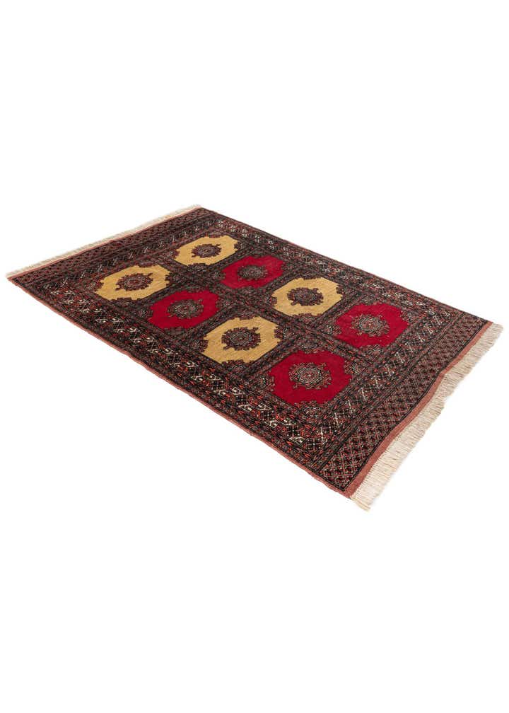 4' 3 x 5' 10 Hand Knotted Bokhara Oriental Wool Rug