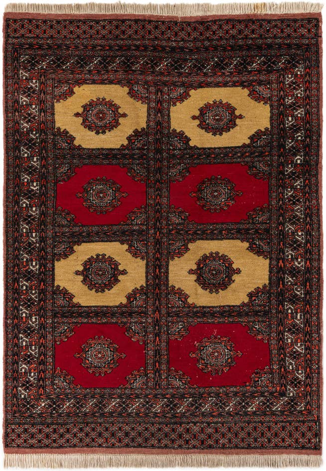 Detail image of 4' 3 x 5' 10 Hand Knotted Bokhara Oriental Wool Rug