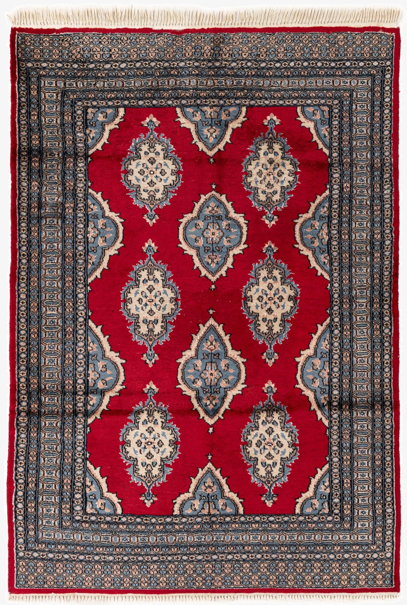 4' 2 x 6' 1  Hand Knotted Bokhara Oriental Rug