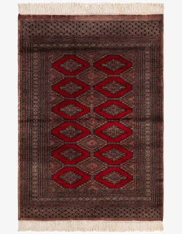 4' 1 x 5' 8 Hand Knotted Bokhara Oriental Wool Rug