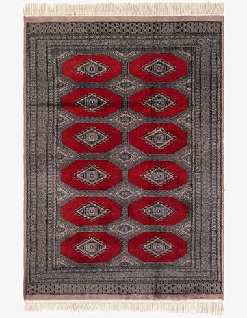 4' 2 x 5' 11 Hand Knotted Bokhara Oriental Wool Rug