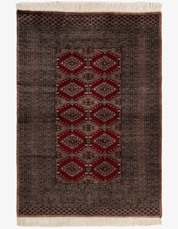 4' 2 x 5' 10 Hand Knotted Bokhara Oriental Wool Rug