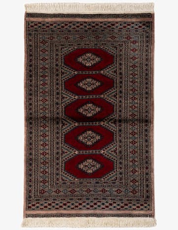 3' 1 x 4' 9 Hand Knotted Bokhara Oriental Wool Rug
