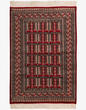 4' 2 x 6' 1 Hand Knotted Bokhara Oriental Wool Rug
