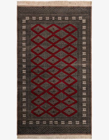 5' 1 x 8' 8 Hand Knotted Bokhara Oriental Wool Rug