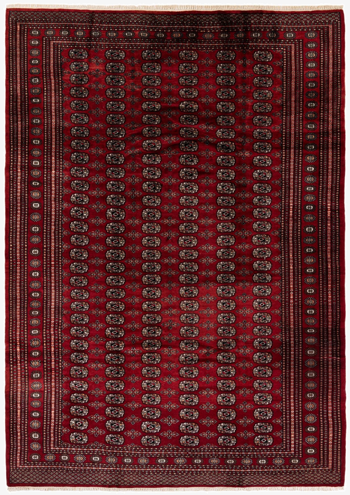 7' 4 x 9' 5  Hand Knotted Bokhara Oriental Wool Rug