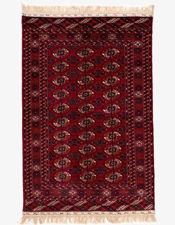 3' 11 x 6' Hand Knotted Bokhara Oriental Wool Rug