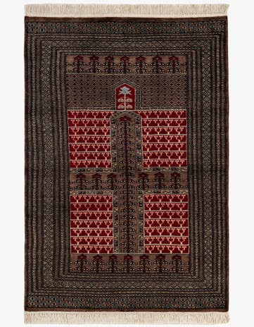 4' 2 x 6' 1 Hand Knotted Bokhara Oriental Wool Rug