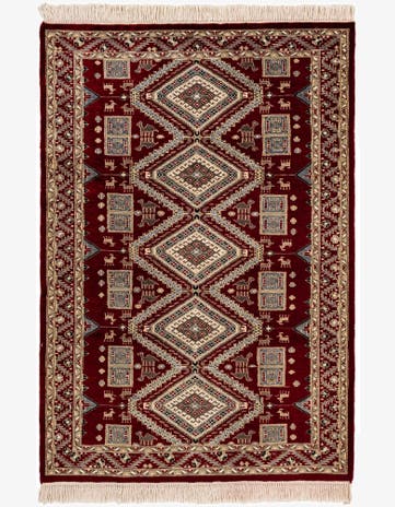4' 3 x 6' 2 Hand Knotted Bokhara Oriental Rug