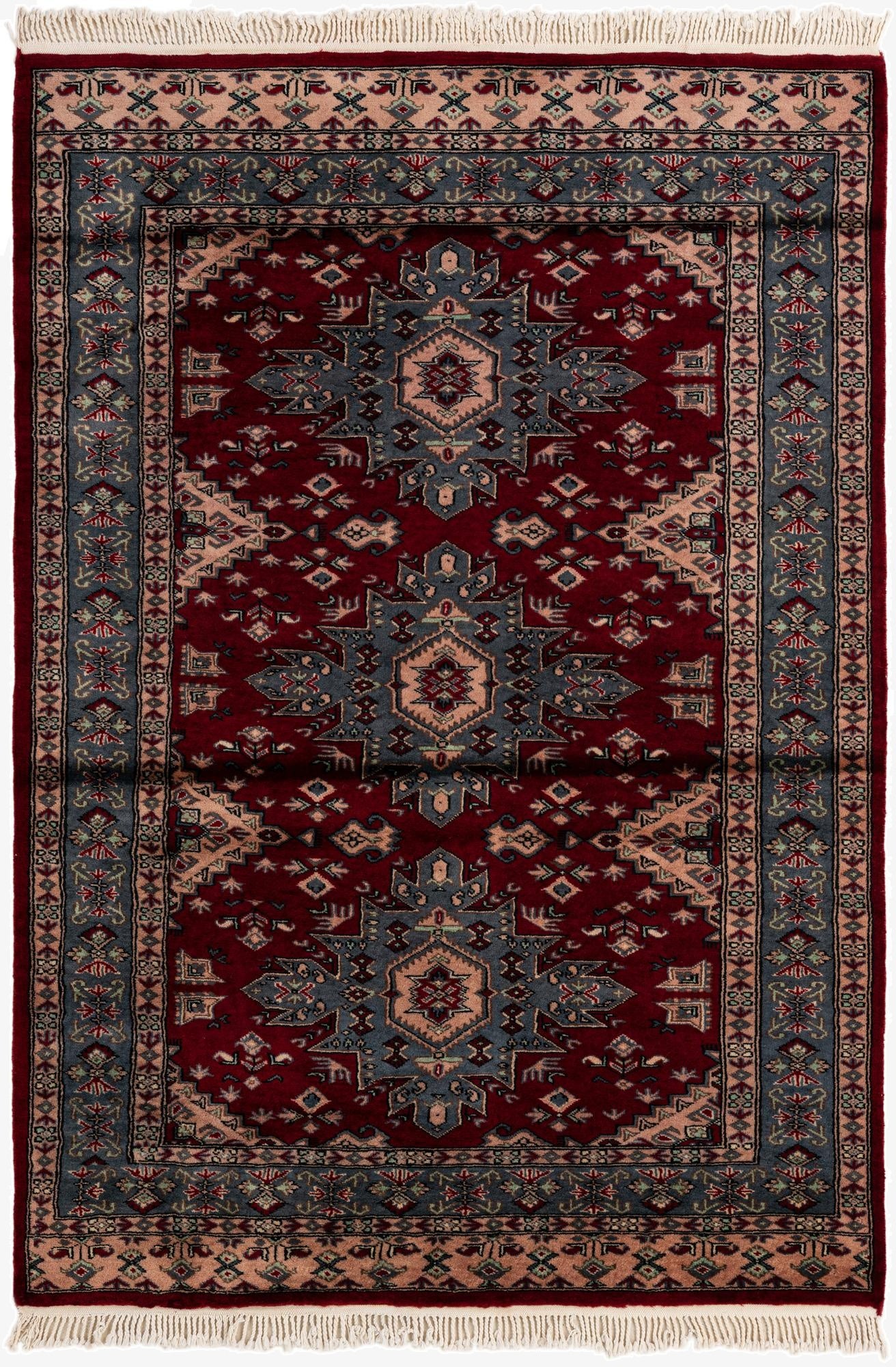 4' 2 x 6'  Hand Knotted Bokhara Oriental Wool Rug