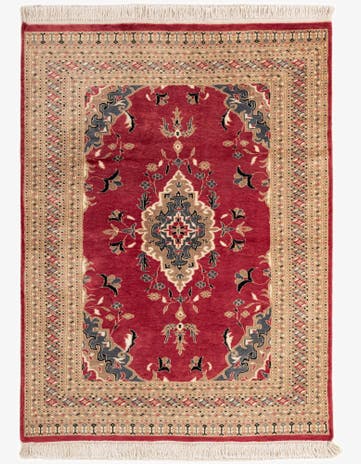 4' 4 x 5' 10 Hand Knotted Bokhara Oriental Rug