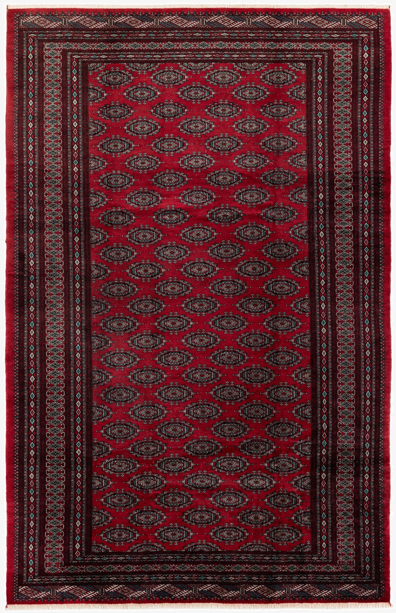 6' 2 x 9' 8  Hand Knotted Bokhara Oriental Wool Rug
