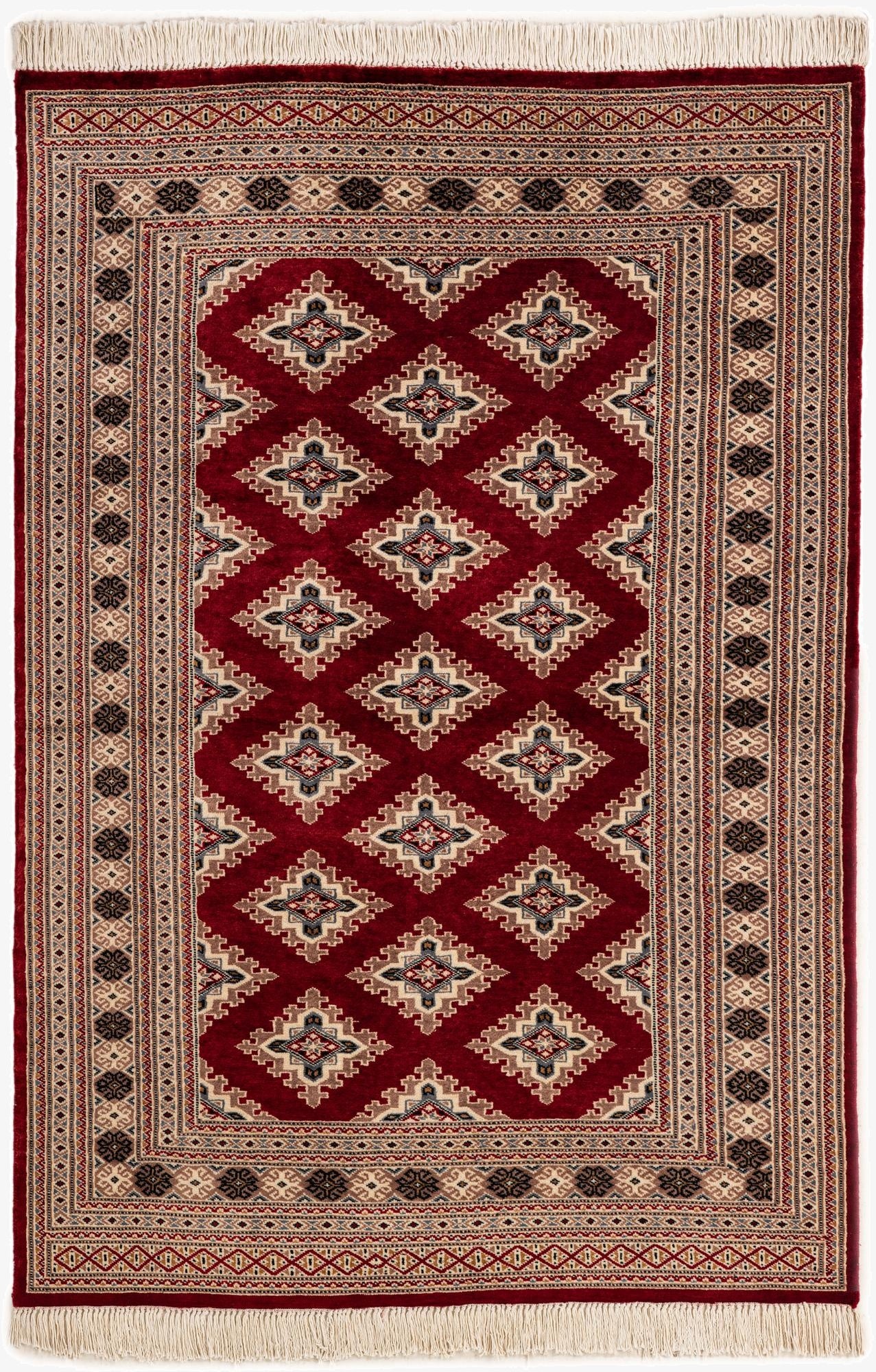 4' 3 x 6' 2  Hand Knotted Bokhara Wool Rug