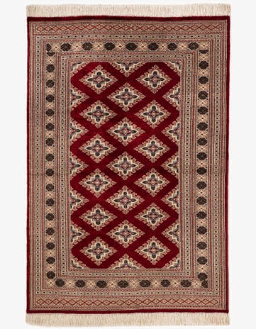 4' 3 x 6' 2 Hand Knotted Bokhara Wool Rug