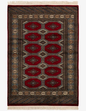4' 2 x 5' 9 Hand Knotted Bokhara Oriental Wool Rug