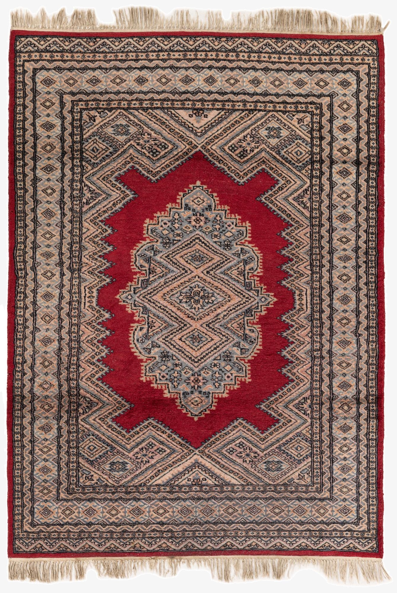 4' 3 x 6'  Hand Knotted Bokhara Oriental Wool Rug