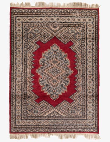 4' 3 x 6' Hand Knotted Bokhara Oriental Wool Rug